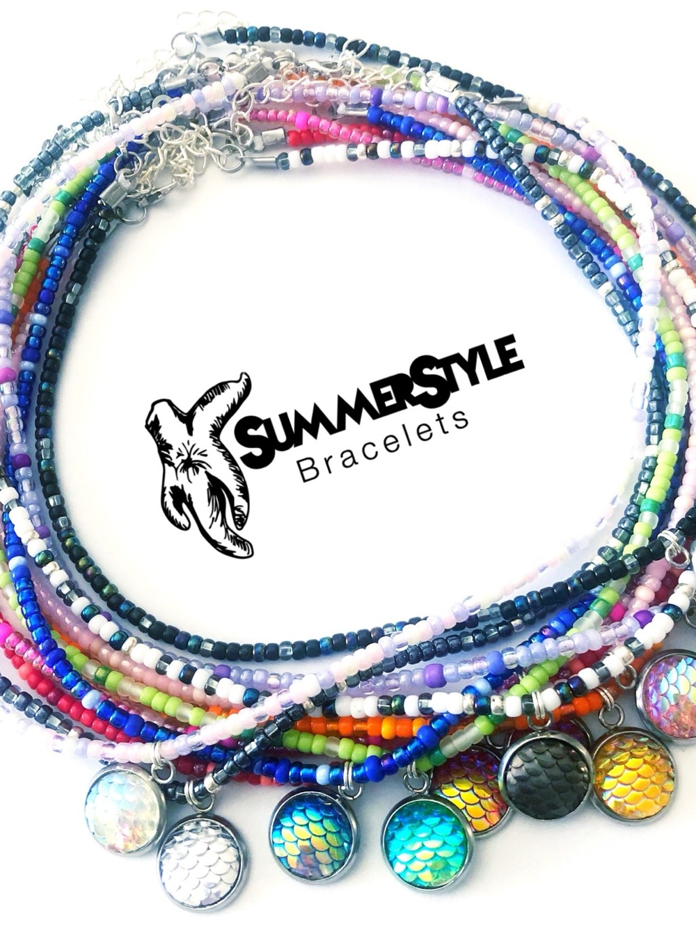SummerStyle Mermaid Scale Beaded Choker Necklace